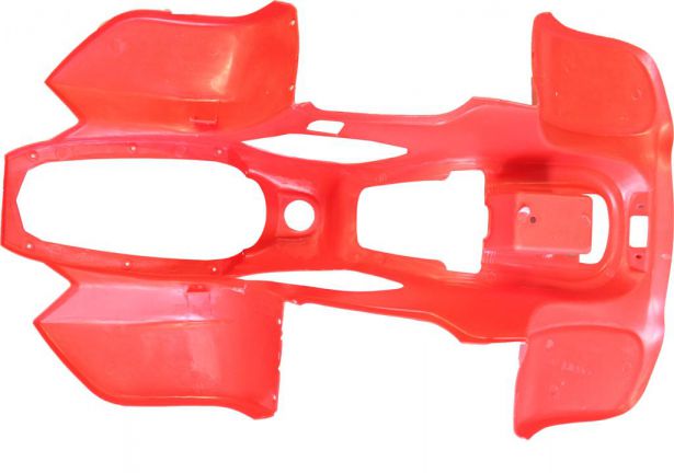 Plastic Set - 50cc to 125cc ATV, Red, Racing Style (2pc including nose piece)