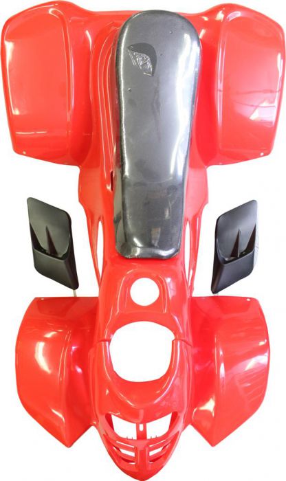 Plastic Set - 50cc to 125cc ATV, Red, Racing Style (2pc including nose piece)