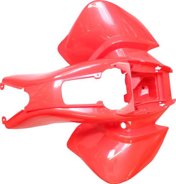 Plastic Set - 50cc to 250cc ATV, Red, Racing Style (5pcs: 2 big body pieces, nose piece, battery case, flap)
