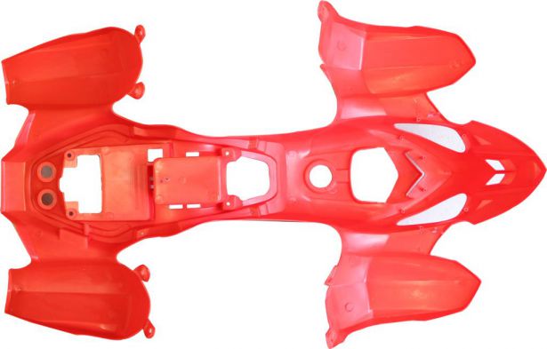 Plastic Set - 50cc to 125cc, ATV, Red, Racing Style