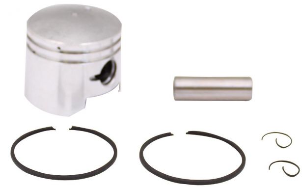 Piston and Ring Set - 49cc, 44mm, 12mm (6pcs)