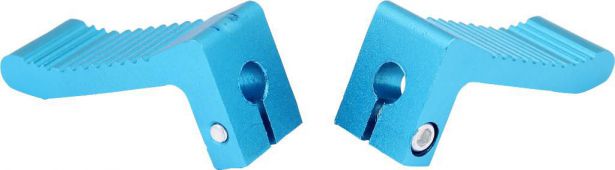 Foot Pegs - Blue, Dirt Bike, CNC, (2 pc set)