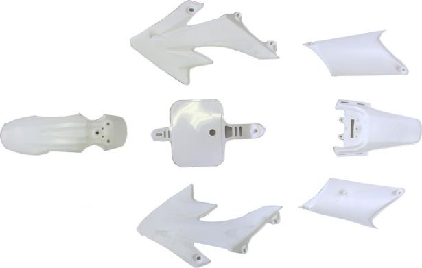 Plastic Set - Honda, 50cc to 160cc, CRF50 / XR50, TaoTao DB10, Dirt Bike, White (7pcs)