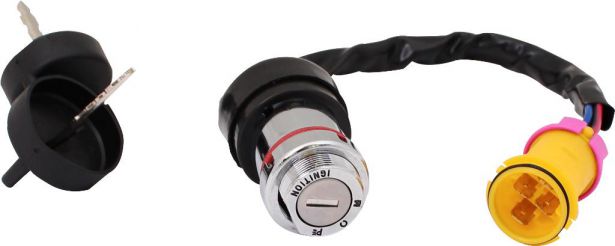 Ignition Key Switch - Switch, 2 Keys & Lock, CF Moto, Linhai, Buyang, Chironex, 260cc, 300cc, 500cc, 550cc, 600cc