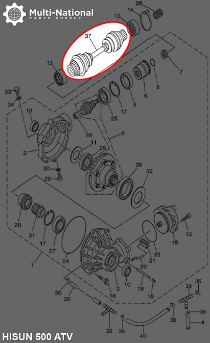 Axle Shaft - Front, Hisun, Yamaha, 500-700cc, ATV