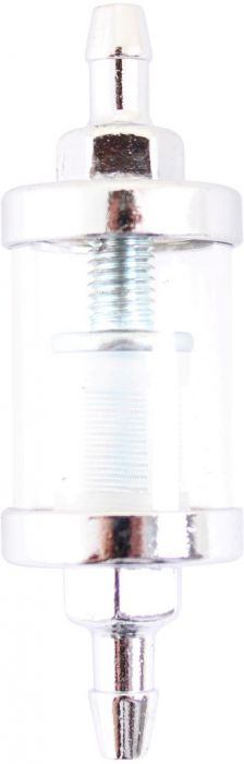 Fuel Filter - Aluminum, CNC, Transparent Fluid Window, Chrome Silver 