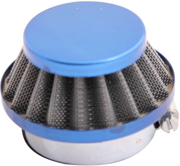 Air Filter - 44mm to 46mm, Conical, Small Stack (30MM), 2 Stroke, Yimatzu Brand, Blue