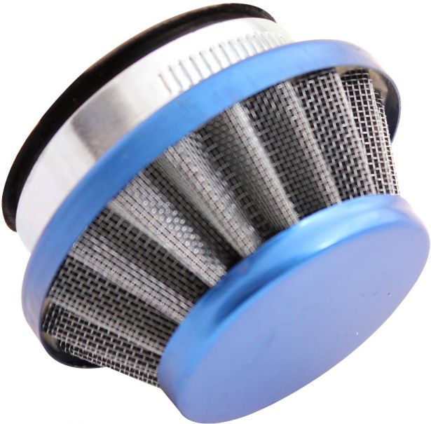 Air Filter - 44mm to 46mm, Conical, Small Stack (30MM), 2 Stroke, Yimatzu Brand, Blue