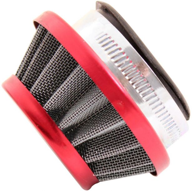 Air Filter - 44mm to 46mm, Conical, Small Stack (30MM), 2 Stroke, Yimatzu Brand, Red