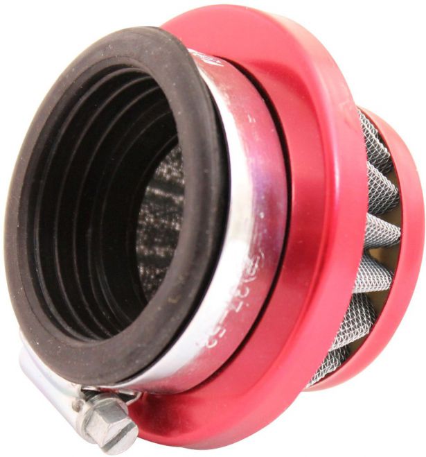 Air Filter - 44mm to 46mm, Conical, Small Stack (30MM), 2 Stroke, Yimatzu Brand, Red