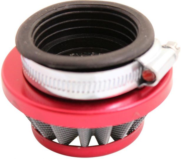 Air Filter - 44mm to 46mm, Conical, Small Stack (30MM), 2 Stroke, Yimatzu Brand, Red