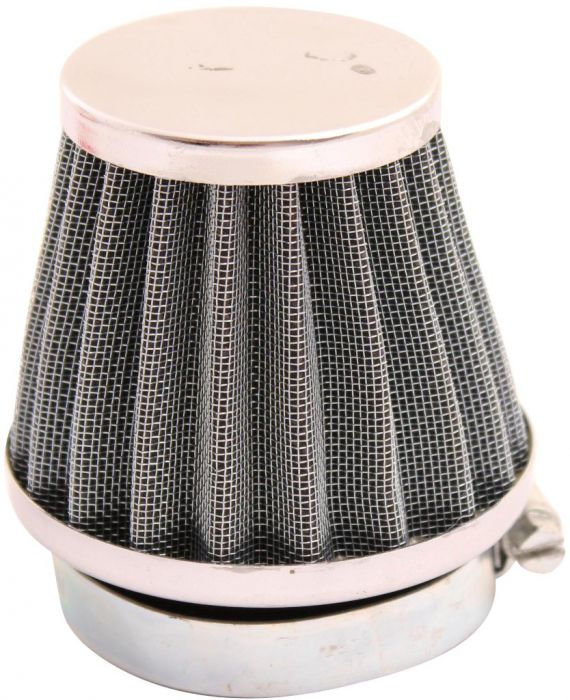 Air Filter - 44mm to 46mm, Conical, Medium Stack (60mm), 2 Stroke, Yimatzu Brand, Chrome