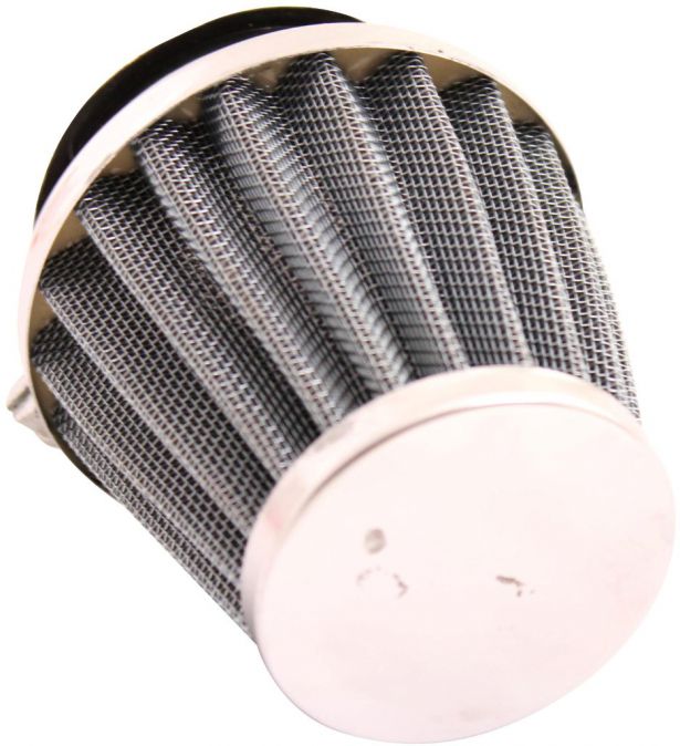 Air Filter - 44mm to 46mm, Conical, Medium Stack (60mm), 2 Stroke, Yimatzu Brand, Chrome