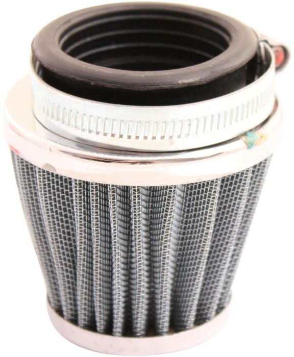 Air Filter - 44mm to 46mm, Conical, Medium Stack (60mm), 2 Stroke, Yimatzu Brand, Chrome