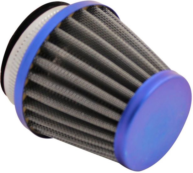 Air Filter - 44mm to 46mm, Conical, Medium Stack (60mm), 2 Stroke, Yimatzu Brand, Blue
