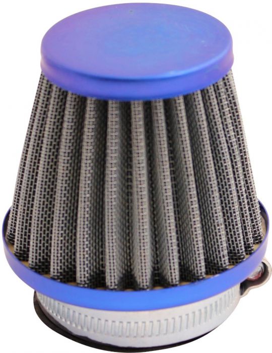 Air Filter - 44mm to 46mm, Conical, Medium Stack (60mm), 2 Stroke, Yimatzu Brand, Blue