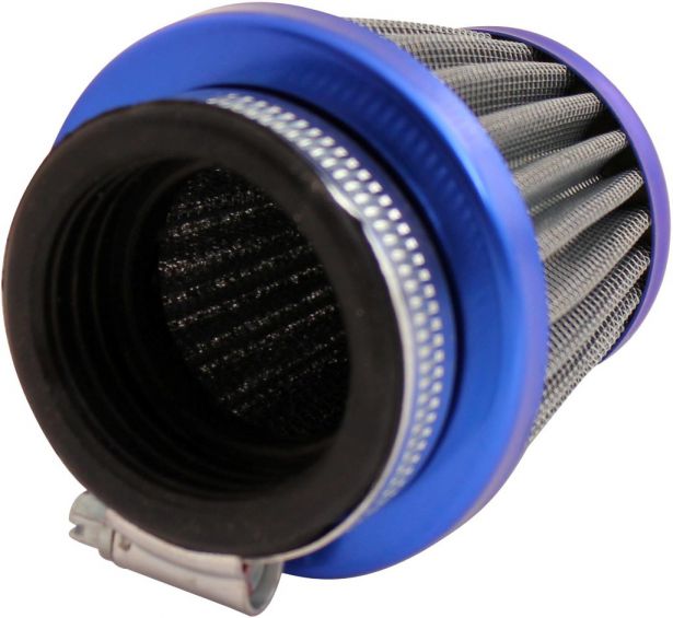 Air Filter - 44mm to 46mm, Conical, Medium Stack (60mm), 2 Stroke, Yimatzu Brand, Blue