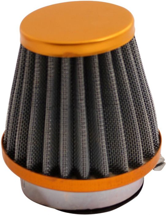 Air Filter - 44mm to 46mm, Conical, Medium Stack (60mm), 2 Stroke, Yimatzu Brand, Gold