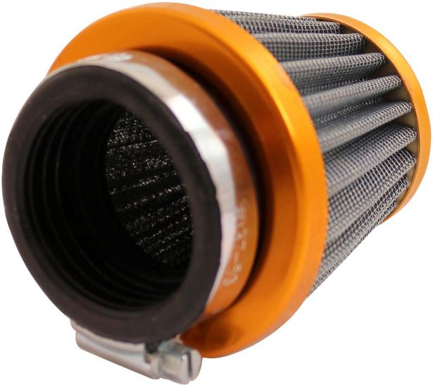Air Filter - 44mm to 46mm, Conical, Medium Stack (60mm), 2 Stroke, Yimatzu Brand, Gold