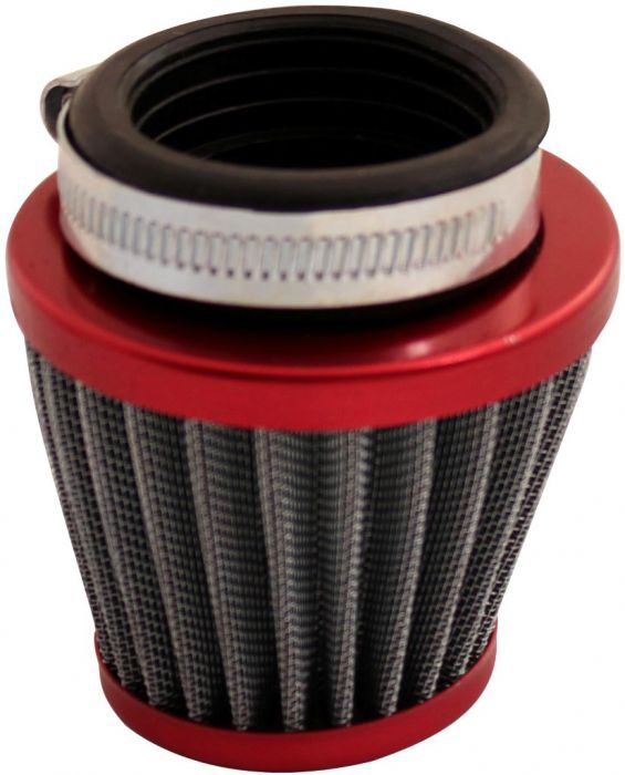 Air Filter - 44mm to 46mm, Conical, Medium Stack (60mm), 2 Stroke, Yimatzu Brand, Red