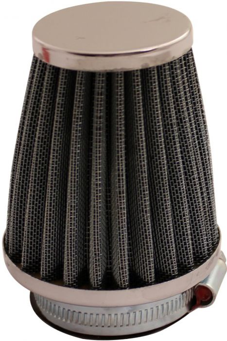 Air Filter - 44mm to 46mm, Conical, Tall Stack (80mm), 2 Stroke, Yimatzu Brand, Chrome