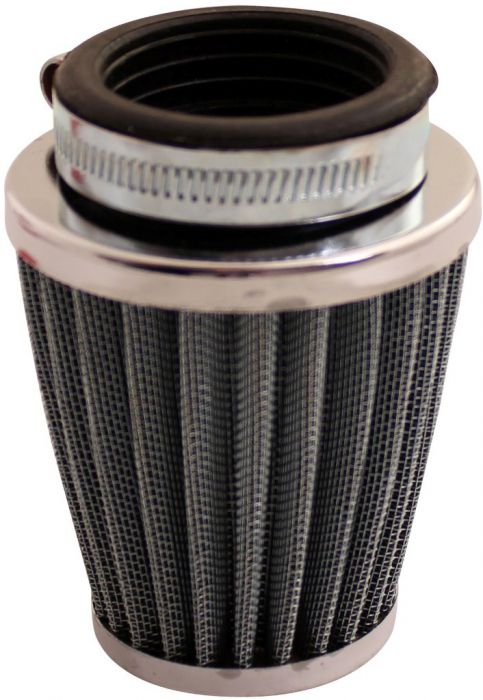 Air Filter - 44mm to 46mm, Conical, Tall Stack (80mm), 2 Stroke, Yimatzu Brand, Chrome