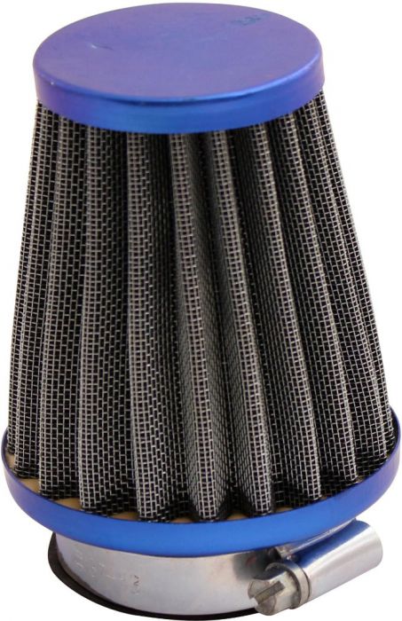 Air Filter - 44mm to 46mm, Conical, Tall Stack (80mm), 2 Stroke, Yimatzu Brand, Blue