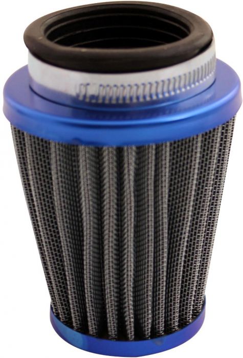 Air Filter - 44mm to 46mm, Conical, Tall Stack (80mm), 2 Stroke, Yimatzu Brand, Blue