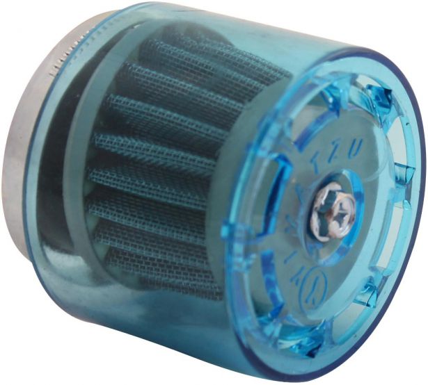 Air Filter - 38mm to 40mm, Conical, Waterproof, Straight, Yimatzu Brand, Blue