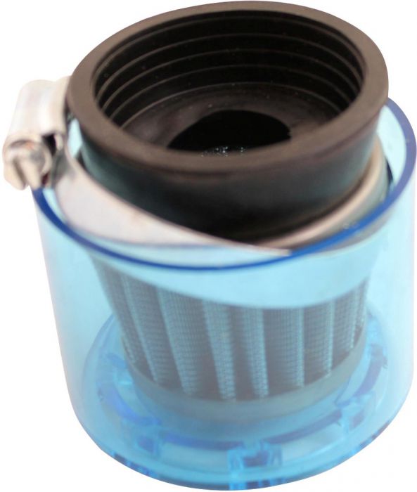 Air Filter - 48mm to 50mm, Conical, Waterproof, Straight, Yimatzu Brand, Blue