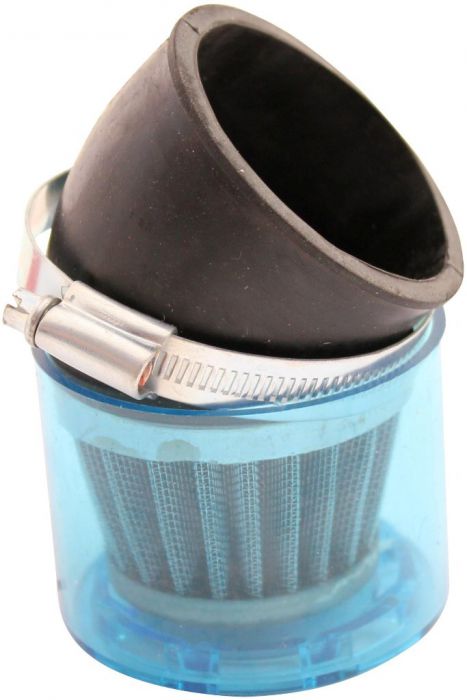 Air Filter - 58mm to 60mm, Conical, Waterproof, Angled, Yimatzu Brand, Blue