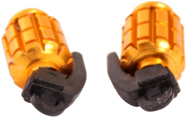 Valve Stem Caps - Gold Grenades