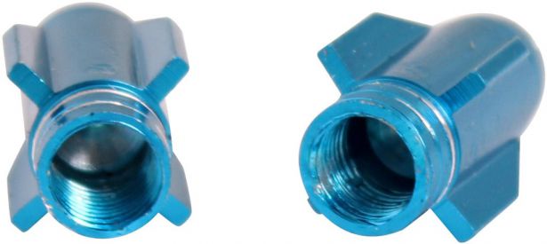 Valve Stem Caps - Blue Rockets 