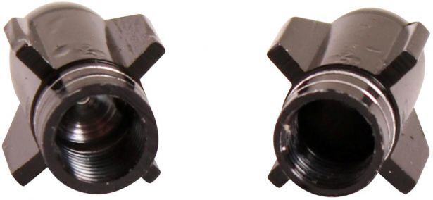 Valve Stem Caps - Black Rockets