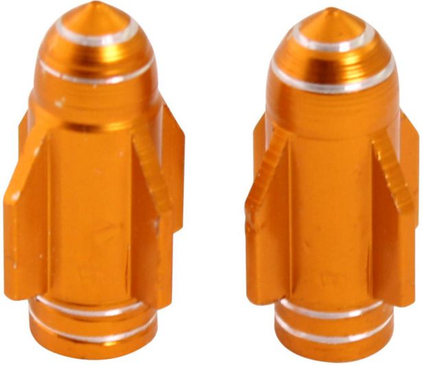 Valve Stem Caps - Gold Rockets