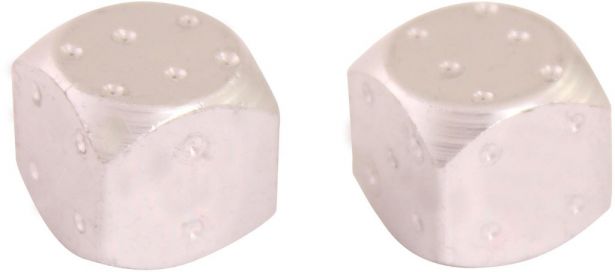 Valve Stem Caps - Silver Dice