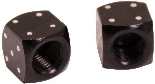 Valve Stem Caps - Black Dice