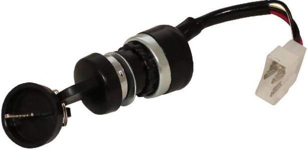Ignition Key Switch - 5 pin 5 wire Male, Plastic