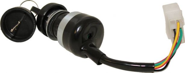 Ignition Key Switch - 5 pin 5 wire Male, Plastic