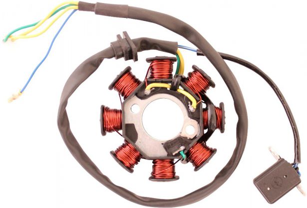 Stator - Magneto Coil, GY6-8, 4 Wire