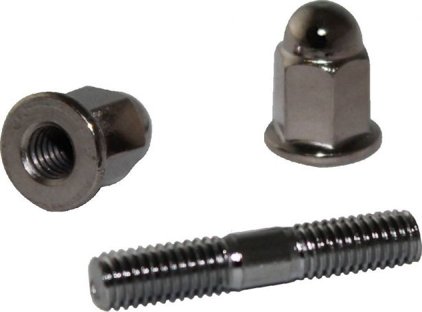 Exhaust Stud and Cap Nut - 6mm set (4pcs)