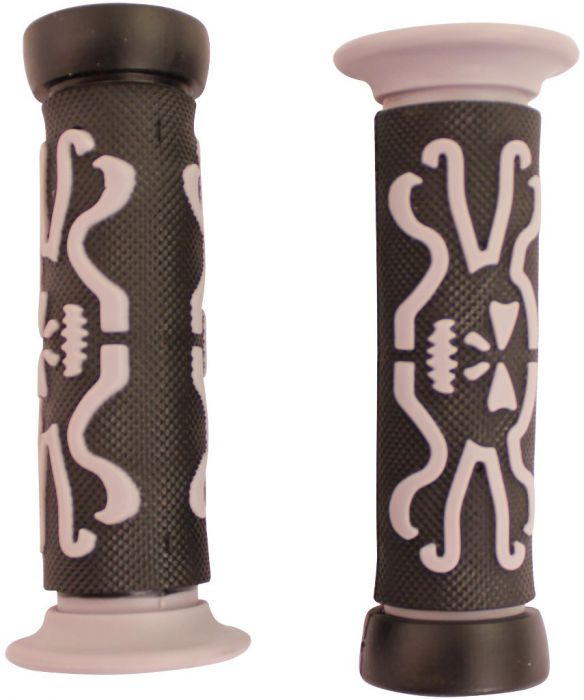 Throttle Grips - Skulls, Gray, 7/8