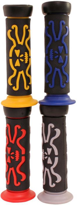 Throttle Grips - Skulls, Gray, 7/8