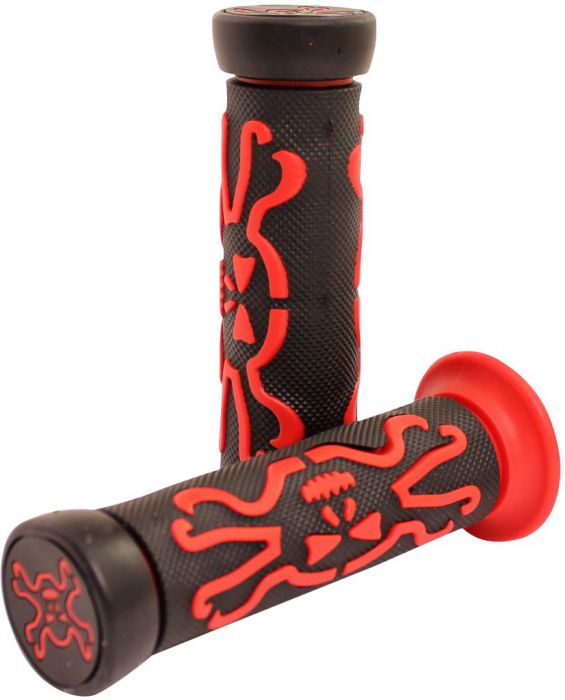 Throttle Grips - Skulls, Red, 7/8