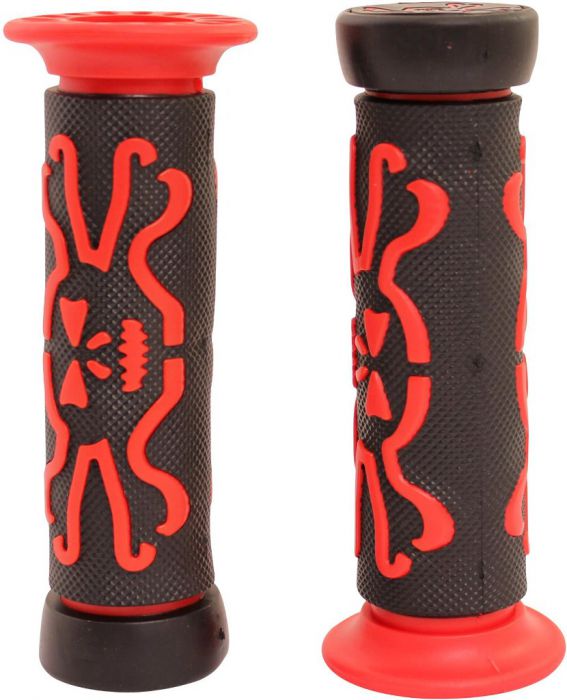 Throttle Grips - Skulls, Red, 7/8