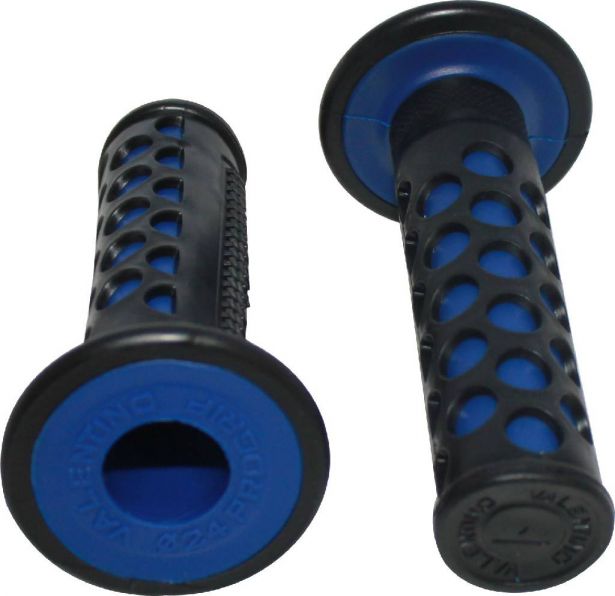 Throttle Grips - Valentino, Blue, 7/8