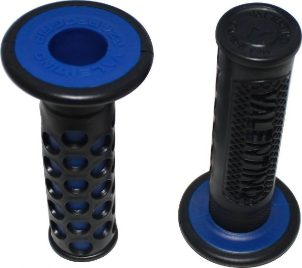Throttle Grips - Valentino, Blue, 7/8