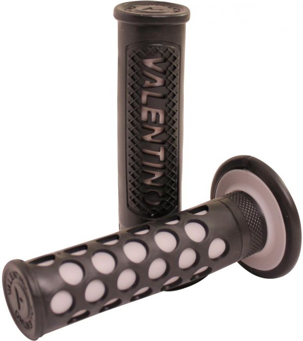 Throttle Grips - Valentino, Gray, 7/8