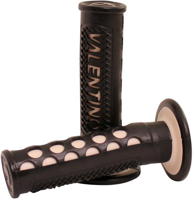 Throttle Grips - Valentino, White, 7/8
