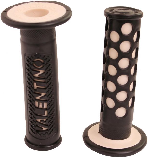 Throttle Grips - Valentino, White, 7/8